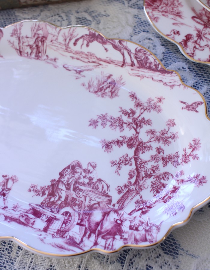 SALE30%OFF) オーバルプレート トワルドジュイ ボルドー 洋食器 ケーキ