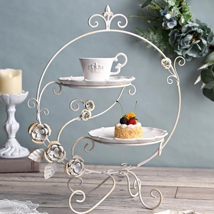 プレートホルダー ケーキスタンド 2段 アフタヌーンティースタンド 2