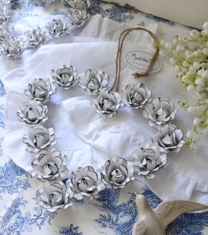 可愛い 壁飾り リース ハート マチルドエム フランス ハートリース L