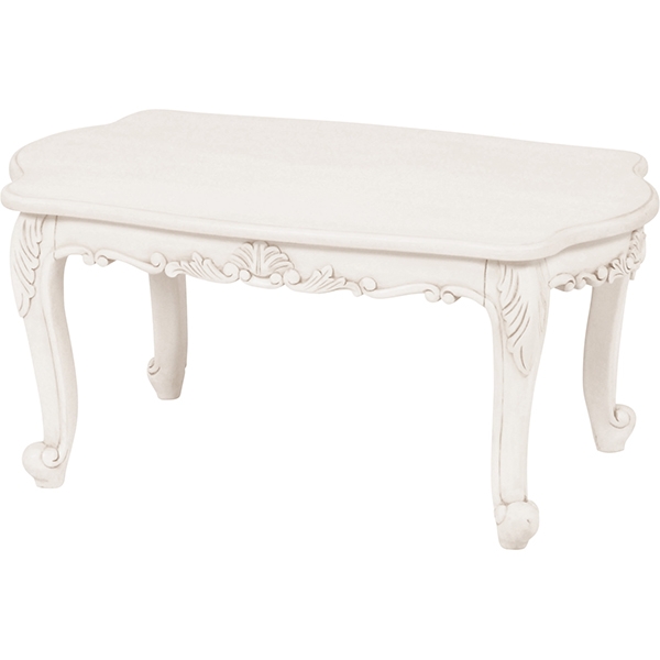 センターテーブル ホワイト ローテーブル 猫脚 コーヒーテーブル