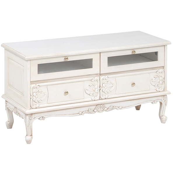 テレビ台 テレビボード リビングボード 猫脚 105cm ホワイト ロココ調