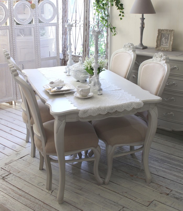 ダイニングテーブル 4人掛け アンティーク調 フレンチカントリー 4人