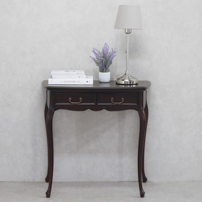 コンソール リビングデスク 猫脚 ブラウン 引き出し マホガニー 75
