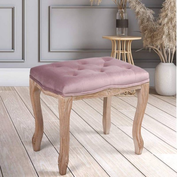 玄関スツール スリムスツール ベロア ピンク 玄関椅子 半円スツール