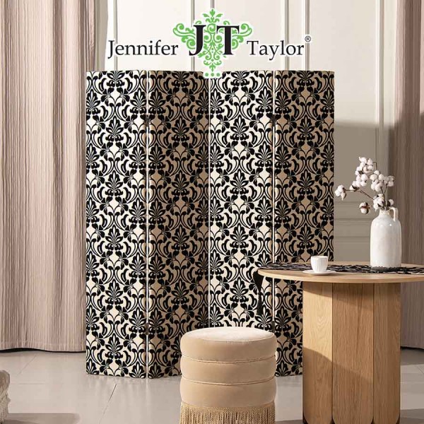 新品　最終お値下げ　ジェニファーテイラー スクエア スツール ダマスク 新品最終お値下げジェニファーテイラー スツールハルノグレー送料無料