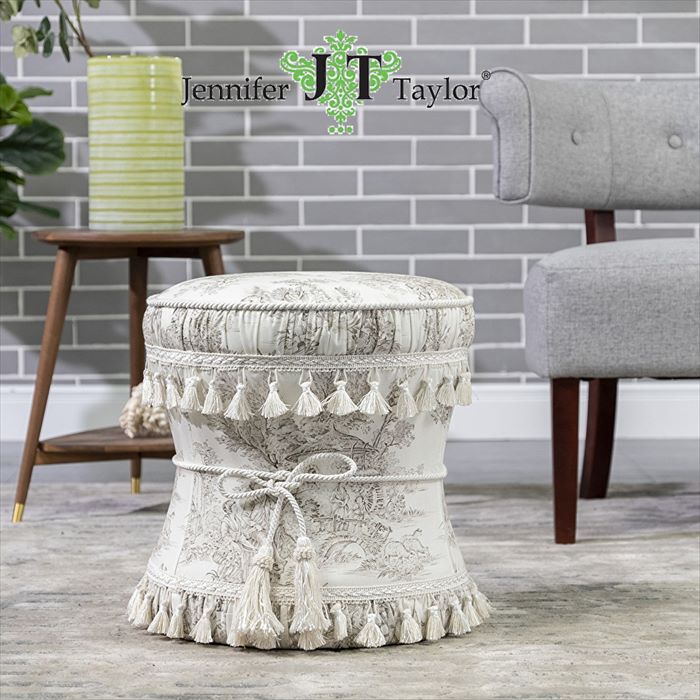 スツール オットマン トワルドジュイ ジュイ柄 フランス生地 家具