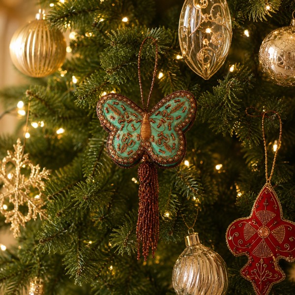 ツリーオーナメント ビーズ刺繍 ベル 鈴 クリスマスオーナメント