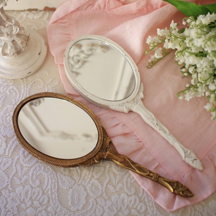 手鏡 ハンドミラー トワルドジュイ アンティーク風 ミラー ロココ調 鏡