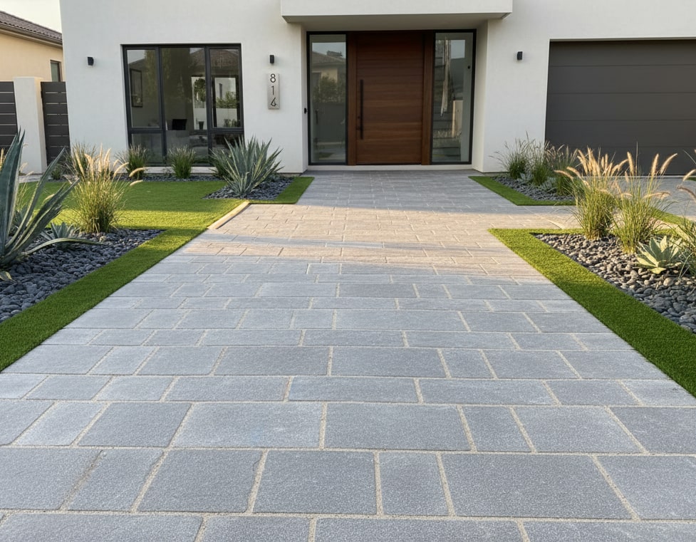 敷石 庭 天然石 平板 石 自然石 石畳 キャッスルグレー 乱尺敷石 約0.5