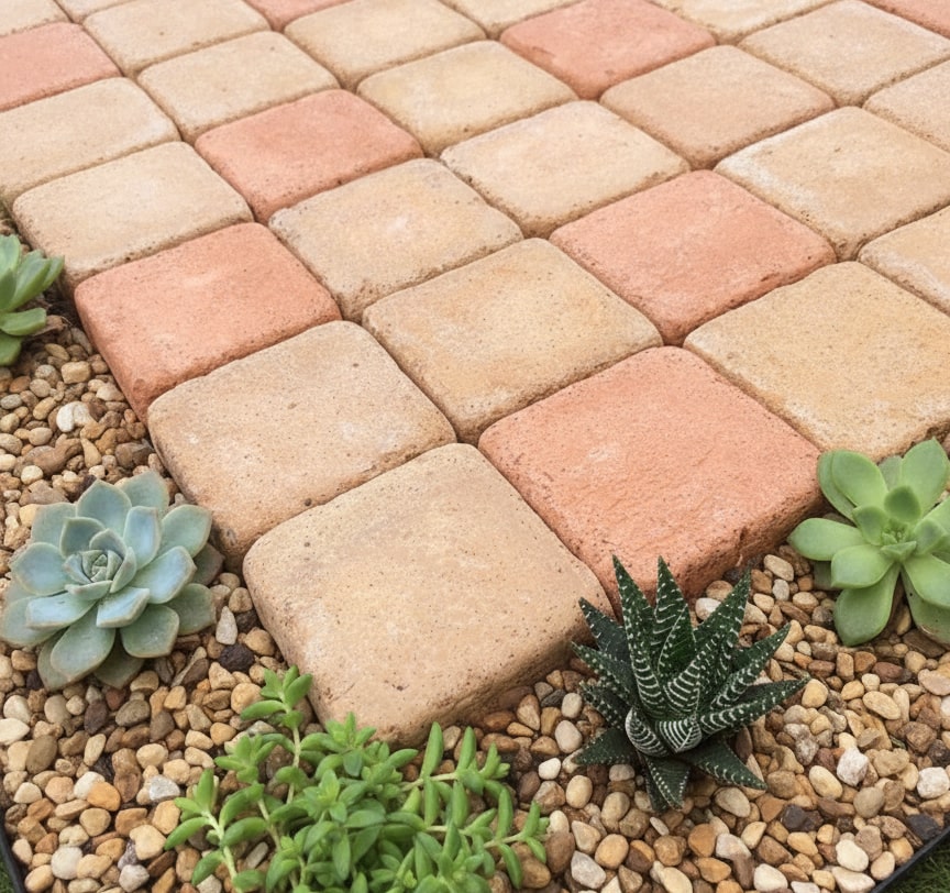 レンガ貼り 防草シート ぬかるみ対策