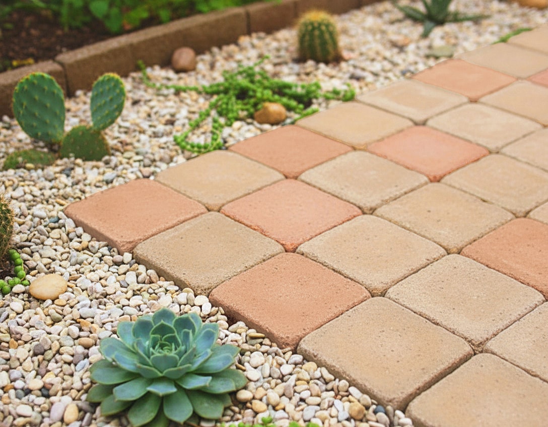 レンガ貼り 防草シート ぬかるみ対策
