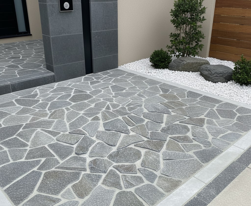 乱形石 伊吹石 グレー 約0.6平米 約80-250mm 鉄平石 乱形 敷石 小乱形