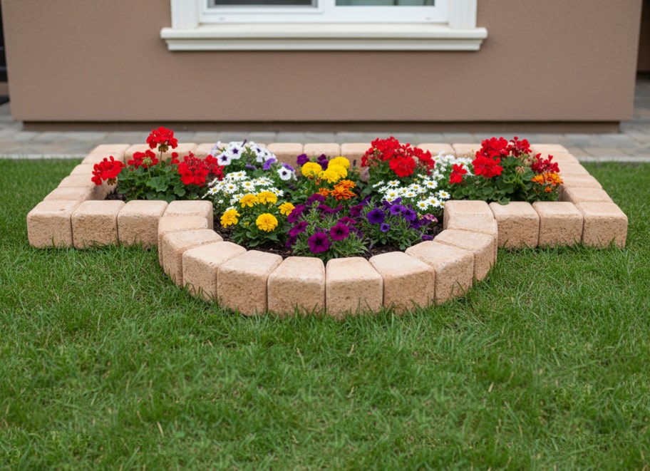 レンガ 花壇 ブロック 置くだけ 並べるだけ diy 庭 花壇ブロック レンガ 花壇 ブロック 置くだけ 並べるだけ diy 庭 花壇ブロック
