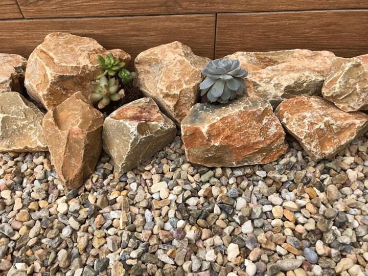庭石 ロックガーデン 割栗石 庭 花壇 ロックガーデン用 石 自然石 黄