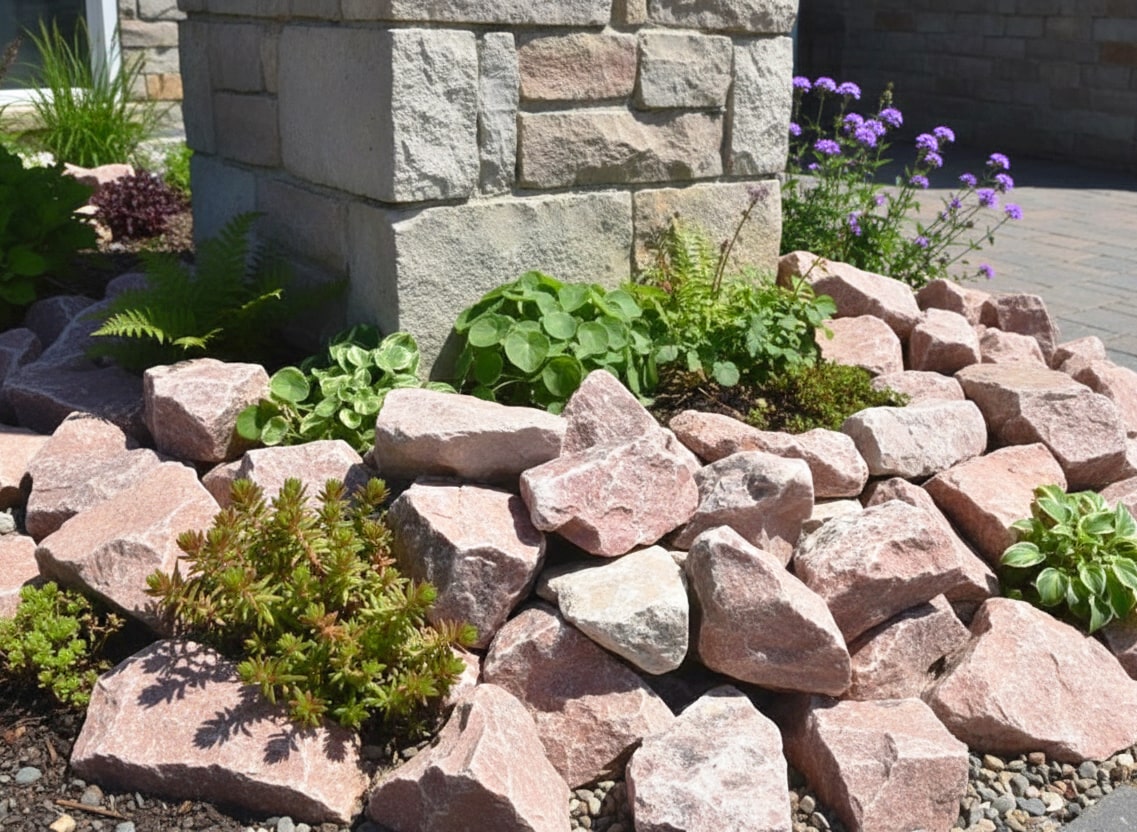 ゴロタ石の施工写真 自然石