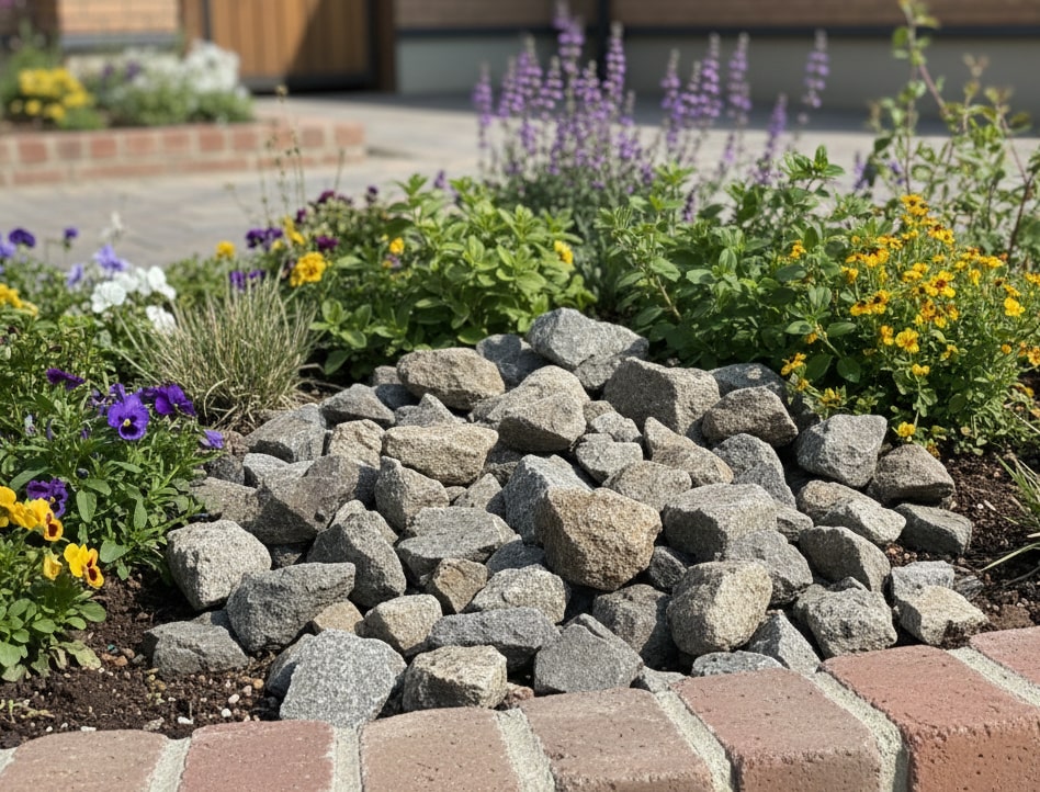 庭石 ロックガーデン 石 割栗石 本州石 約70-150mm 20kg 安山岩