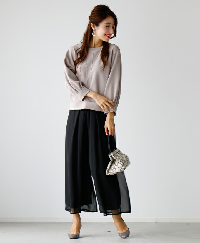 Ehre style トップス カットソー 長袖 ブラック きれいめ
