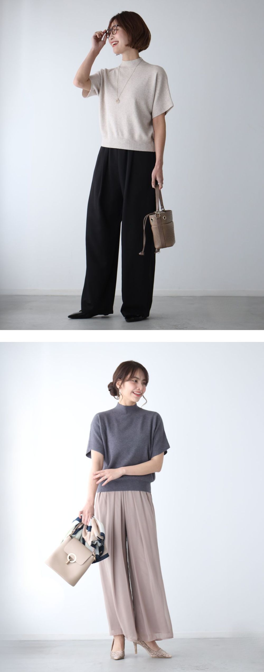 Ehre style ニット 半袖トップス セーター 薄手 ひし形