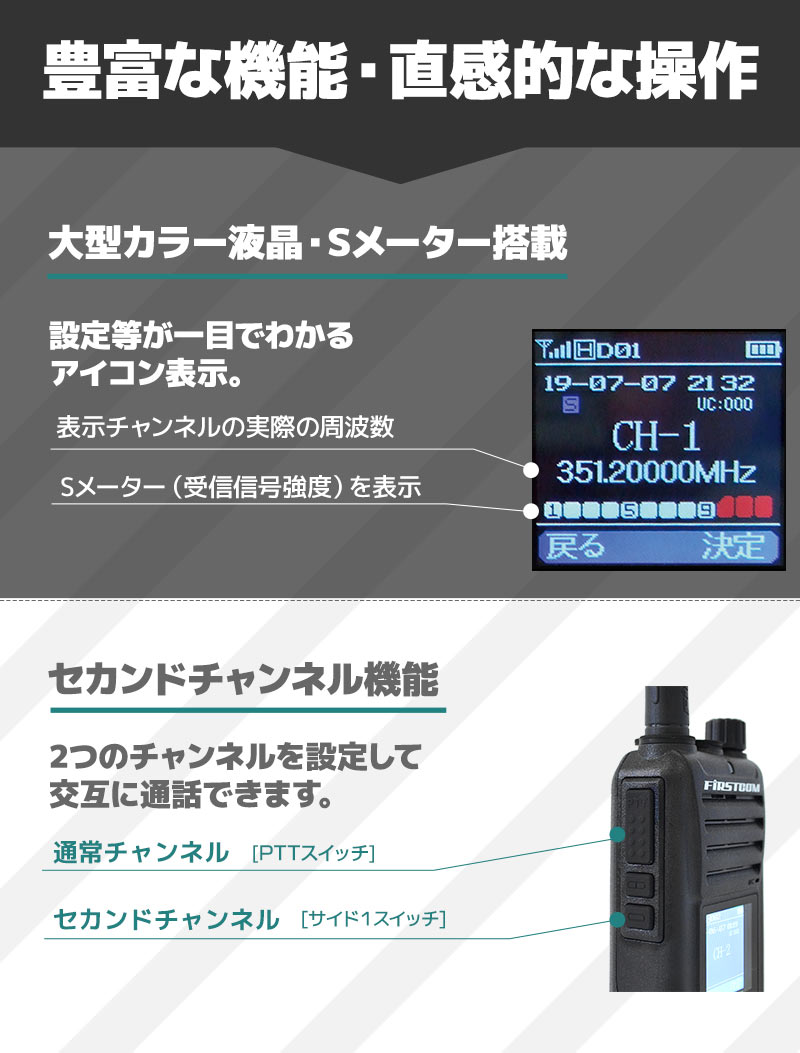 ハイパワー・デジタルトランシーバー FC-D301 UHFデジタル簡易無線登録
