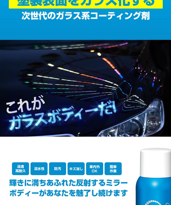 車用 浸透性ガラスコーティング剤 グラシアス 専用クロス2枚入り