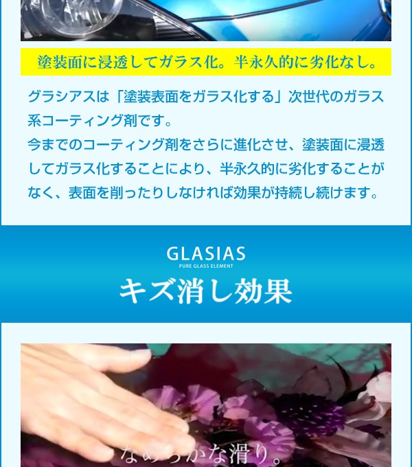車用 浸透性ガラスコーティング剤 グラシアス 2本セット 専用クロス