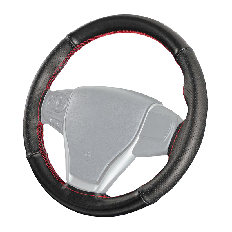 ホンダ 本革仕上げ 赤ステッチ付 ステアリング エアバックカバー【美品】♪ ホンダ 本革仕上げ 赤ステッチ付 ステアリング エアバックカバー【美品