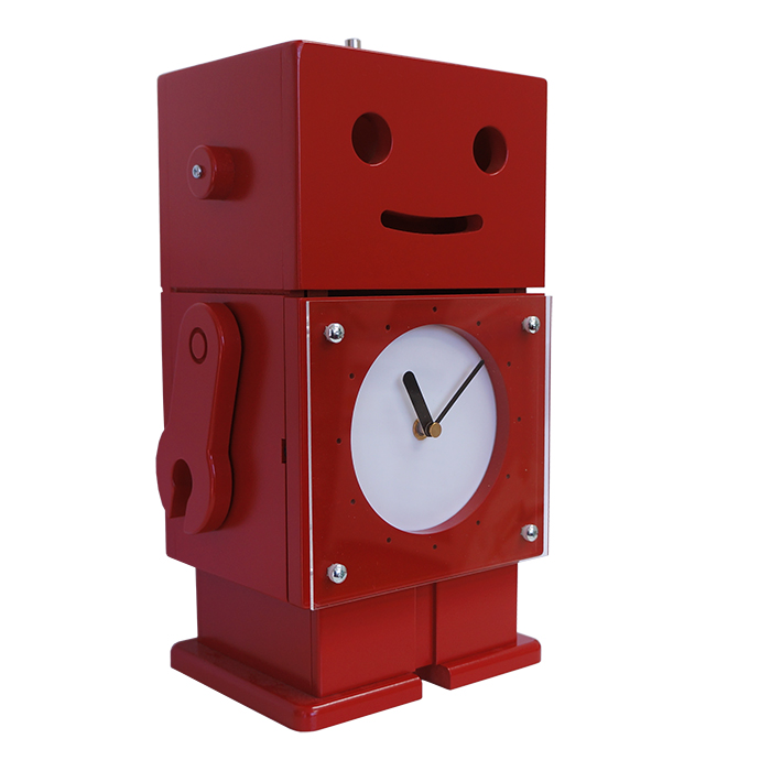 日本製 置き時計 ボックスティッシュケース 小物入れ TIME Robit ロビット ロボット型木製家具 セイコークロック 収納 スタンド｜stylemarket｜02