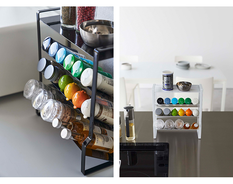 スリムスパイスラック TOWER(タワー) 4段 山崎実業 調味料ラック 調味