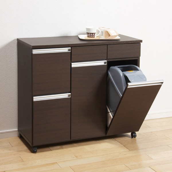 ダイニングダストボックス4D ゴミの分別に最適！収納付きゴミ箱