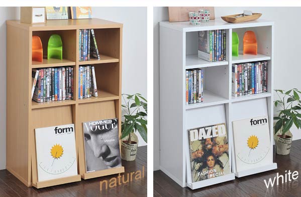 6BOXシリーズ フラップ2枚扉オープン／CD・DVD収納 ディスプレイラック