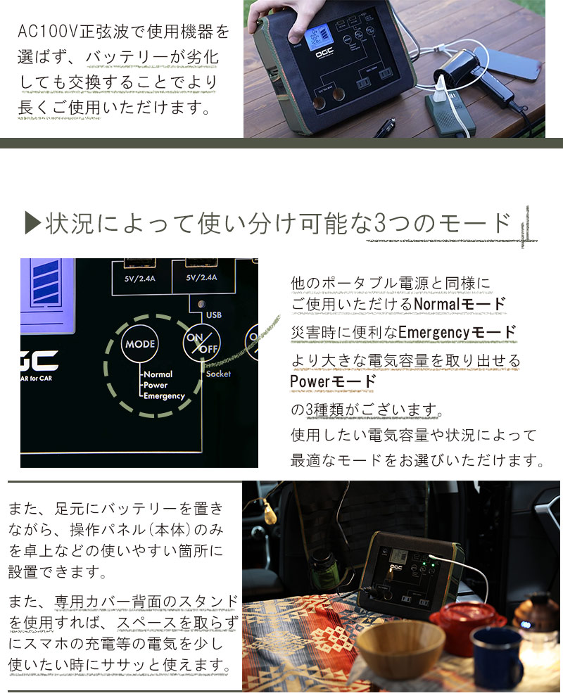 ももページ ポータブル電源 OGC コントロールボックス アウトドア用電源