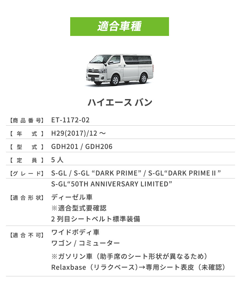 クラッツィオ ハイエース バン 200系 ダークプライム シートカバー 1台 