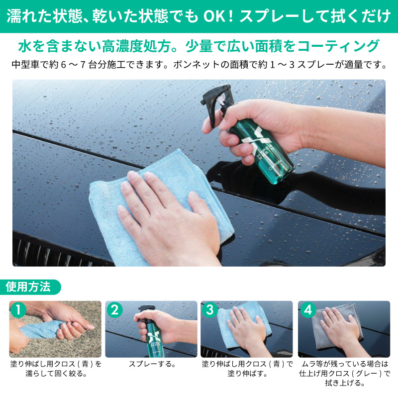 車 樹脂パーツ 艶出し ツヤ コーティング剤 撥水スプレー 黒樹脂復活剤