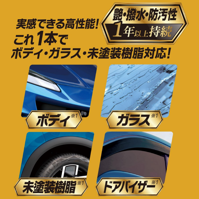 車 つや出し ガラスコーティング剤 2個セット 撥水性 全塗装色対応 雨