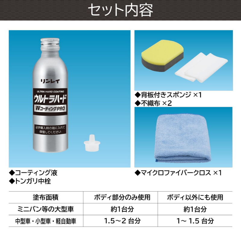 車 洗車 クリーナー ガラスコーティング剤 セット商品 撥水性 全塗装色 