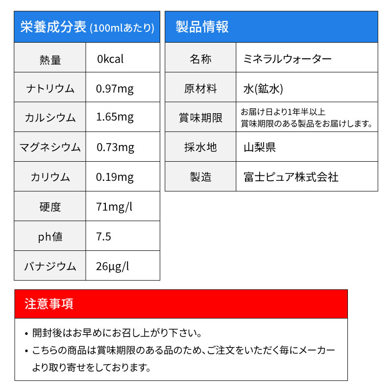 ミネラルウォーター 富士山麓四季の水 2L×6本 まろやかでおいしい 飲料