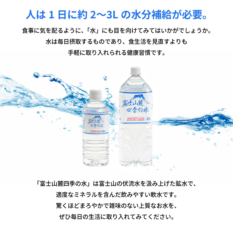 ミネラルウォーター 富士山麓四季の水 2L 6本入×2箱 計12本 まろやかで
