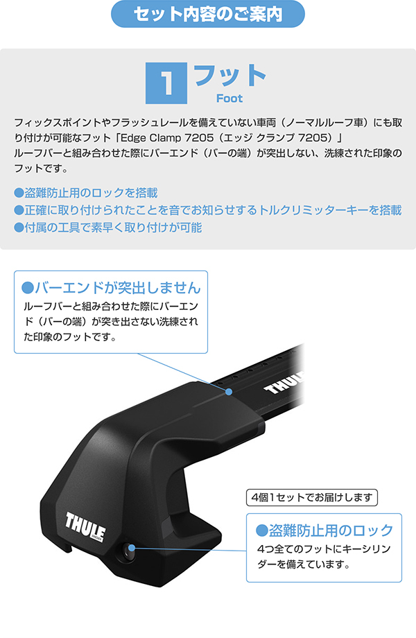 THULE（スーリー） アクセラスポーツ専用ベースキャリア（フット7205+