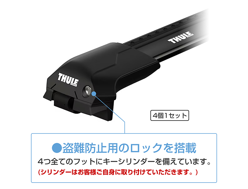 THULE スーリー アテンザ ワゴン（ルーフレール付き GJ#） ルーフキャリア 3点セット フット7204+ウイングバーエッジ7213B×2本  ベースキャリア ルーフラック