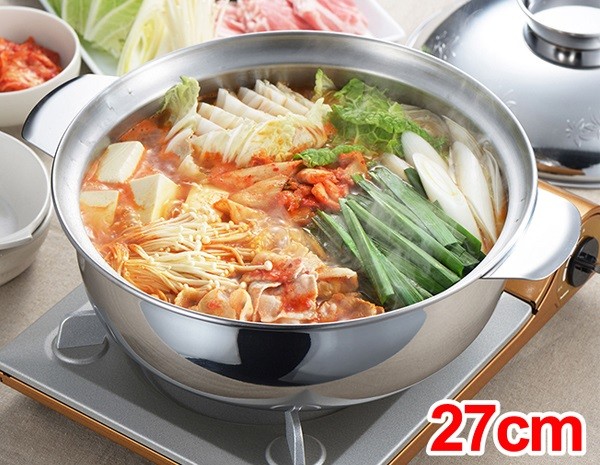 土鍋型ステンレス製卓上鍋 もみじ 27cm IH対応／鍋 調理器具 ガス火OK