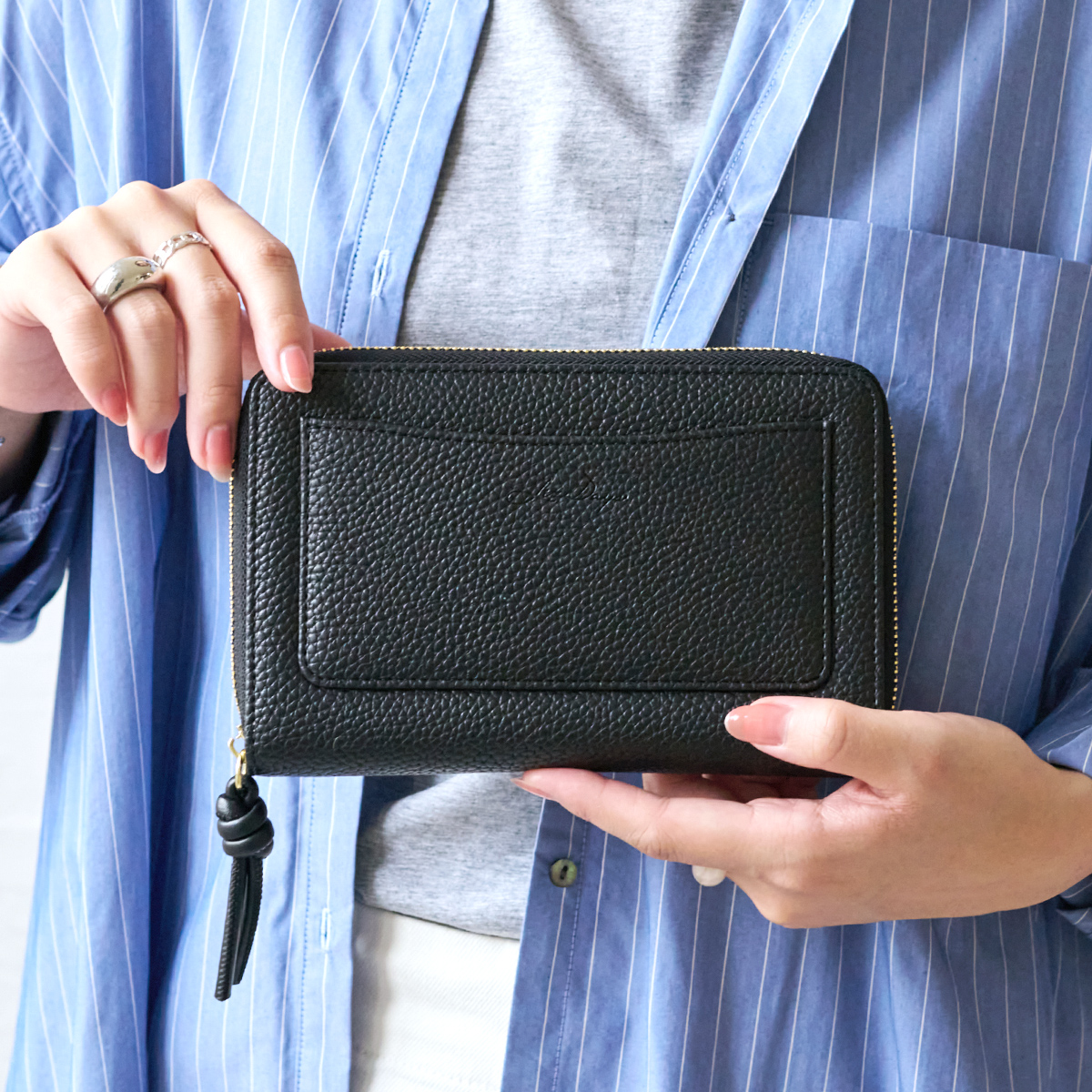 LIZDAYS 通帳ケース スキミング防止 磁気 レディース ファスナー メンズ 牛革 磁気 防止 磁気シールド 防犯 大容量 RIFD キャッシュカード | LIZDAYS | 04