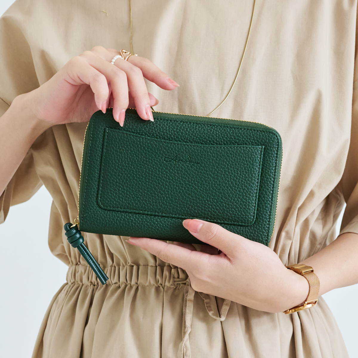 LIZDAYS 通帳ケース スキミング防止 磁気 レディース ファスナー メンズ 牛革 磁気 防止 磁気シールド 防犯 大容量 RIFD キャッシュカード | LIZDAYS | 03