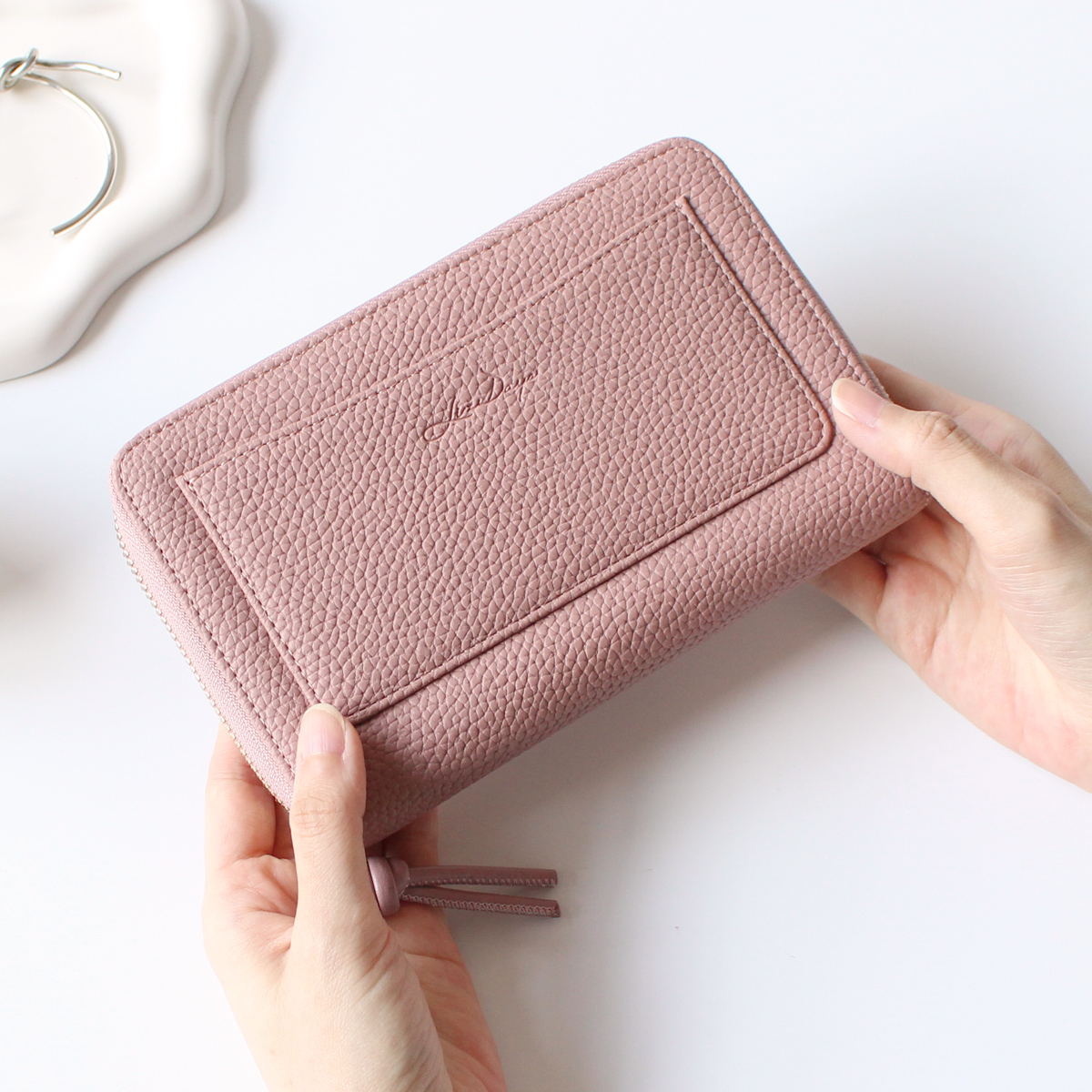 LIZDAYS 通帳ケース スキミング防止 磁気 レディース ファスナー メンズ 牛革 磁気 防止 磁気シールド 防犯 大容量 RIFD キャッシュカード | LIZDAYS | 02