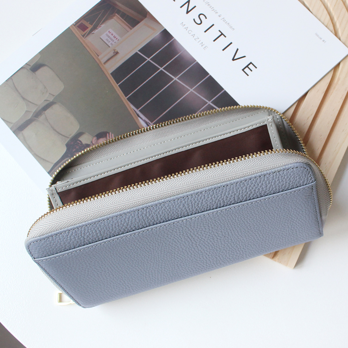 【映画・ドラマ使用】長財布 レディース 財布 本革 牛革 BOX型 コインスルー レシート 小銭 分かれる スキミング防止 LIZDAYS LEE1月号掲載 | LIZDAYS | 15