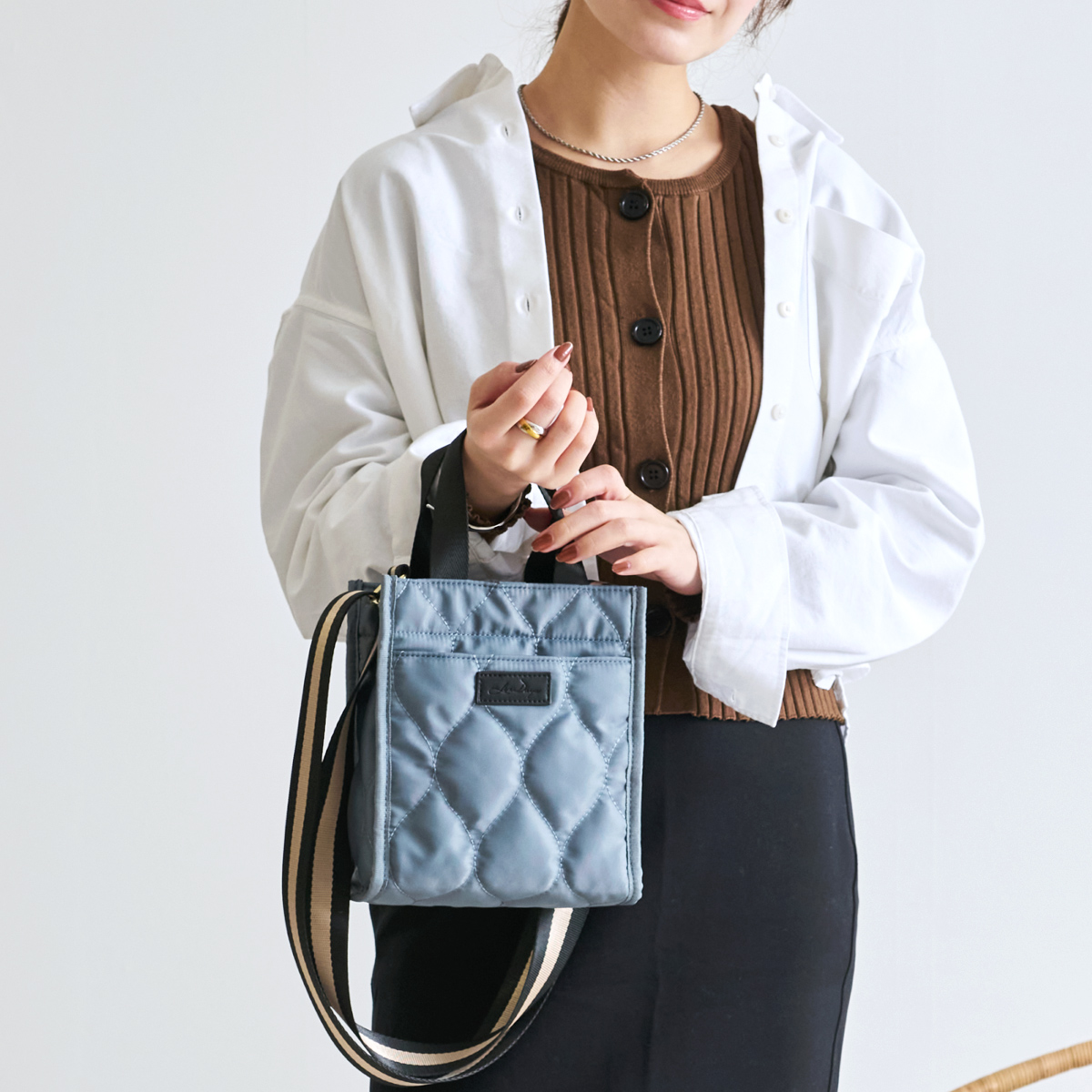 ショルダーバッグ レディース ショルダー バッグ ミニバッグ 肩掛け ななめ掛け バッグ 小さめ かばん 撥水 ナイロン かわいい 上品 LIZDAYS | LIZDAYS | 04