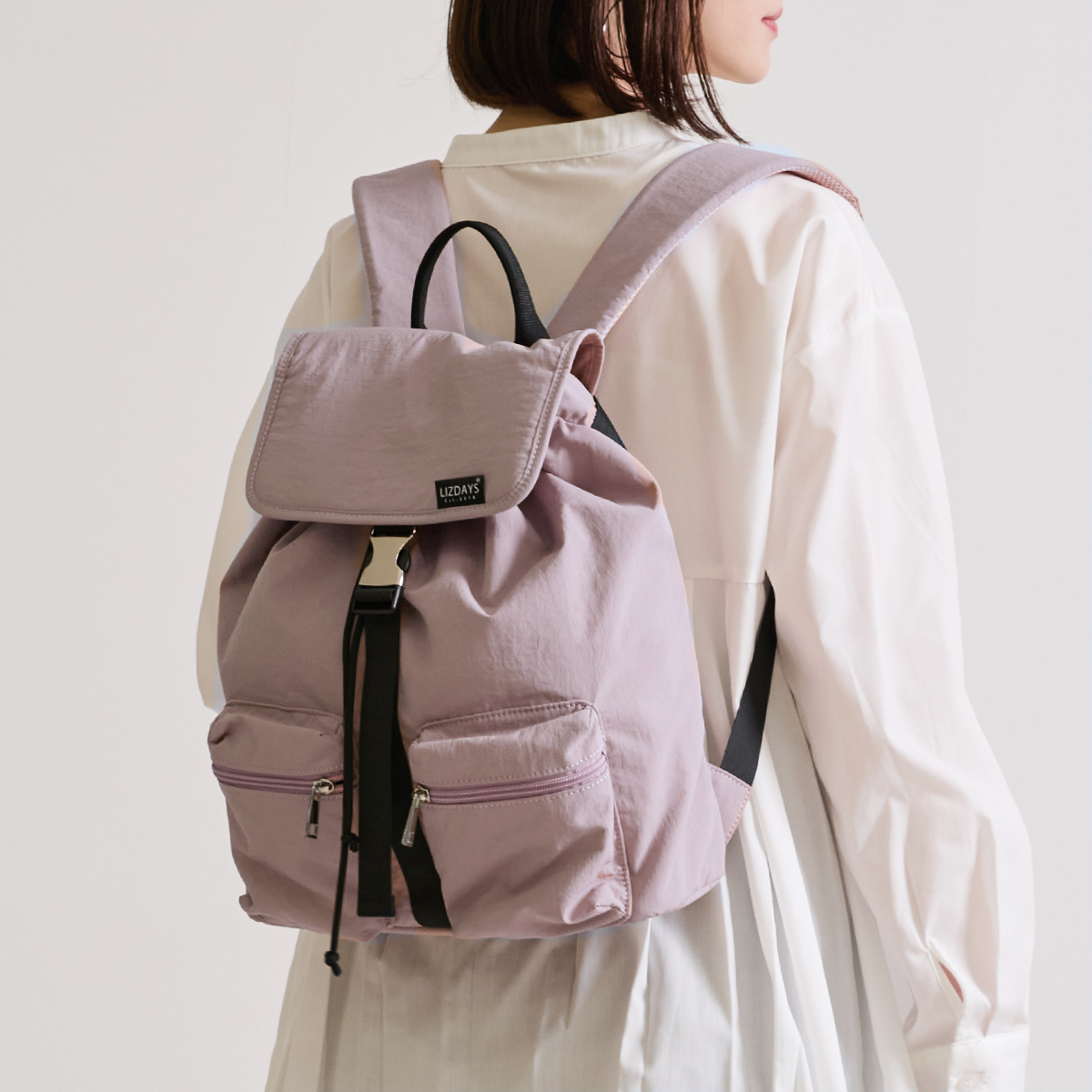 美品 fine バックパック ナイロン グレー リュック 大容量 Legato Largo ドロスト リュック レディース 軽量 おしゃれ 大人