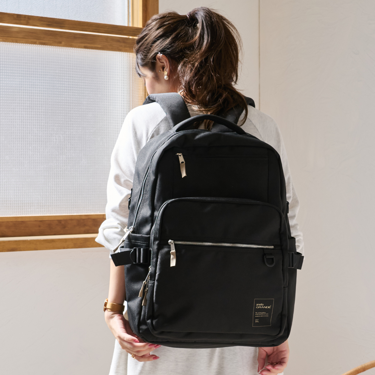 anello アネロ リュック レディース 大人 大容量 通勤 通学 リュックサック バックパック メンズ A4 大きめ キャリーオン PC収納 撥水 クッションポケット マザーズバッグ 男女兼用 旅行 出張 アウトドア 35L 多機能 おしゃれ かわいい 【m0871】 anello GRANDE アネロ リュック レディース 大人 大容量 通勤 通学