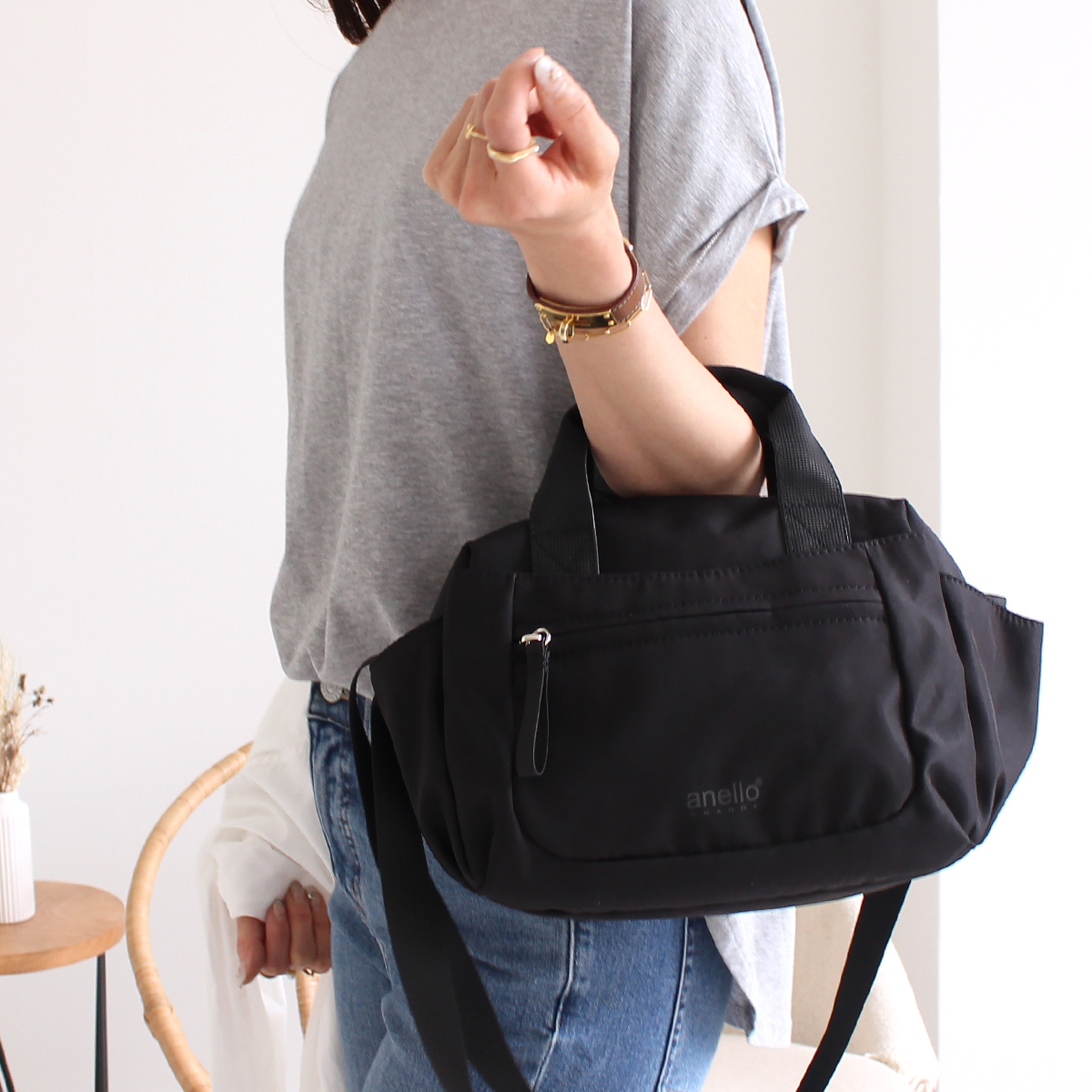 anello GRANDE ショルダーバッグ レディース 2way ミニボストンバッグ