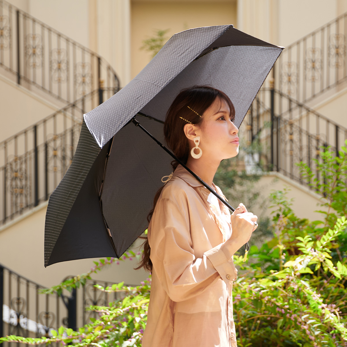 折りたたみ傘 折り畳み傘 雨傘 日傘 常備傘 晴雨兼用 軽量 軽い 撥水 ろくろ ストッパー コンパ...