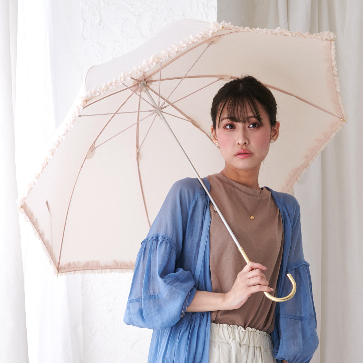 nifty colors 長傘 レディース 雨傘 晴雨兼用 日傘 紫外線防止